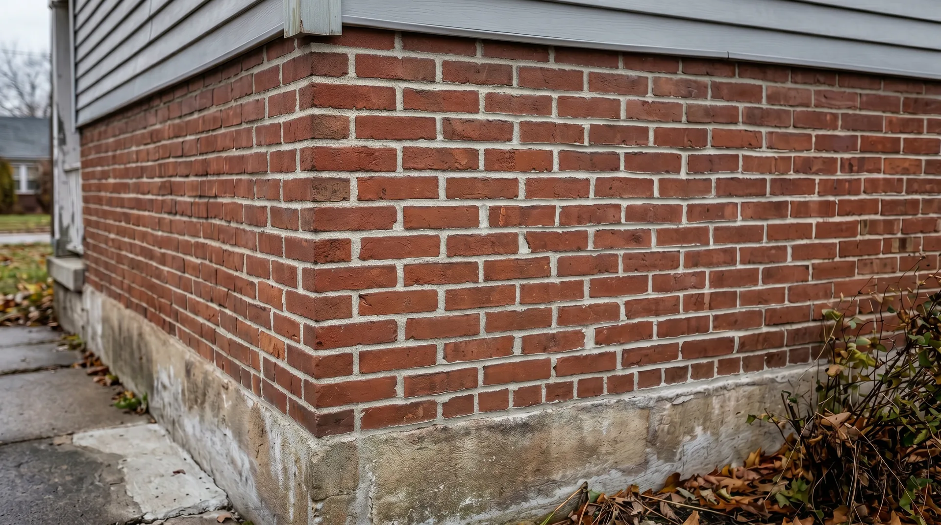Close detail of restored masonry